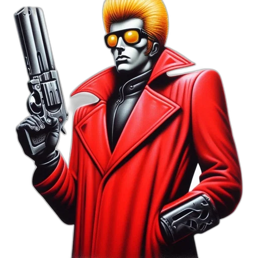 jacket, robot, comic book art, concept art transparent PNG cut-out