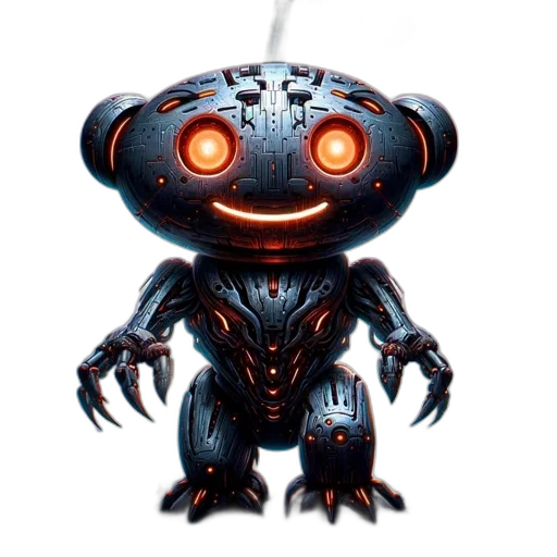 robot, creature, staff, concept art transparent PNG cut-out