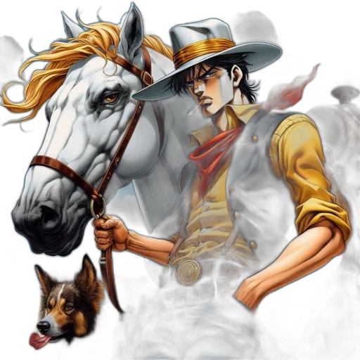 animal, staff, hat, fantasy art transparent PNG cut-out