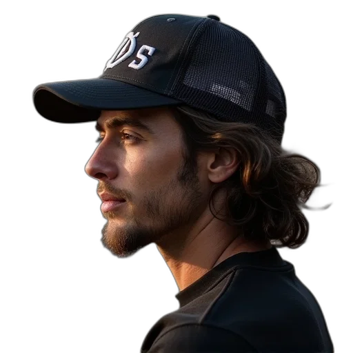 hat, face, hair, staff transparent PNG cut-out