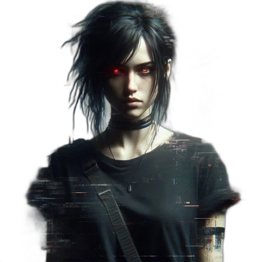 face, jacket, weapon, cyberpunk transparent PNG cut-out