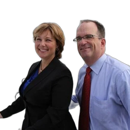 staff, two, individuals, pose transparent PNG cut-out