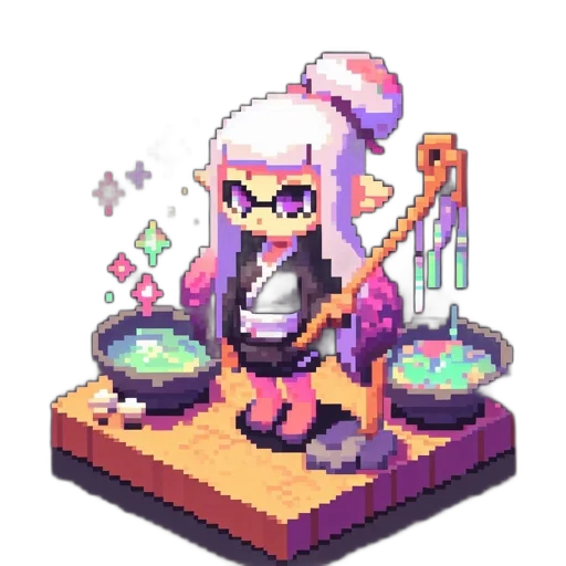 staff, weapon, food, pixel art transparent PNG cut-out