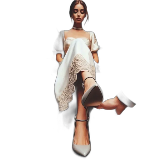 dress, shoes, 3d render, concept art transparent PNG cut-out