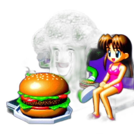 food, robot, furniture, vaporwave transparent PNG cut-out