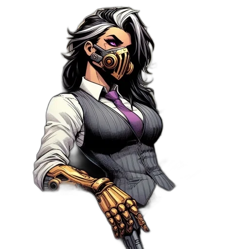 mask, face, comic book art, concept art transparent PNG cut-out