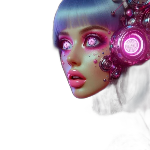 robot, face, cyberpunk, concept art transparent PNG cut-out