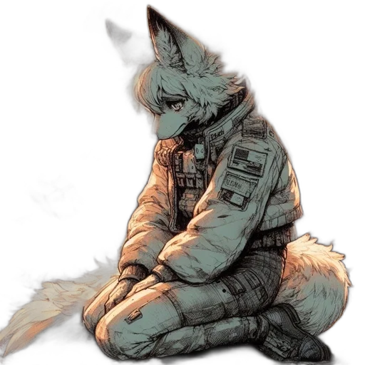 jacket, staff, animal, creature transparent PNG cut-out
