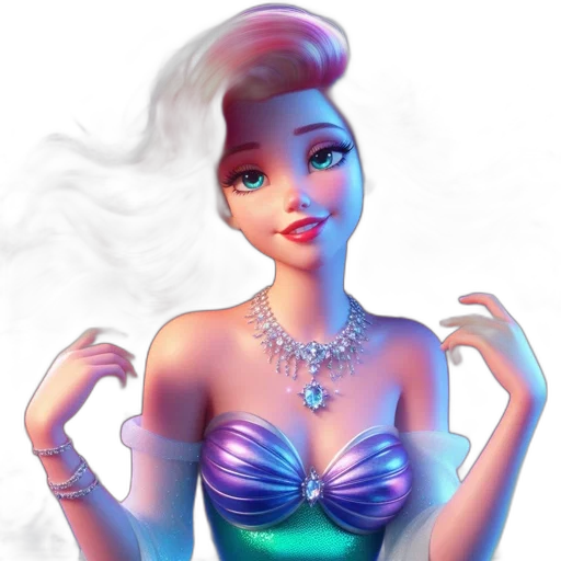 dress, jewelry, crown, 3d render transparent PNG cut-out
