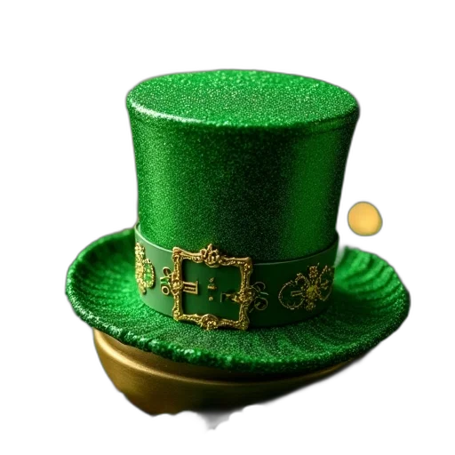 hat, crown, 3d render, green transparent PNG cut-out