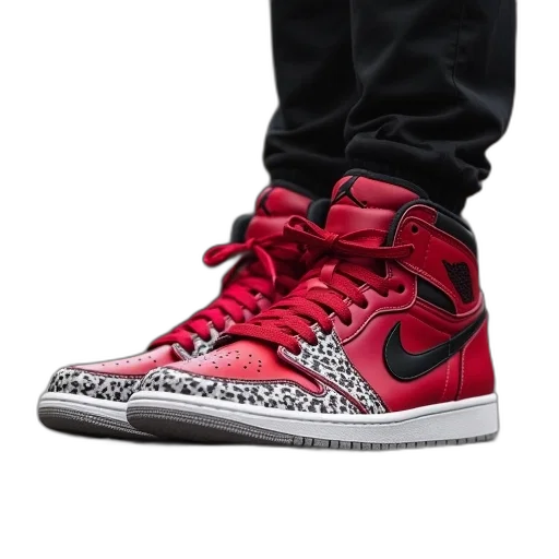 shoes, red, jordan, retro transparent PNG cut-out