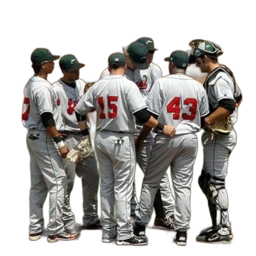 group, baseball, players, huddle transparent PNG cut-out
