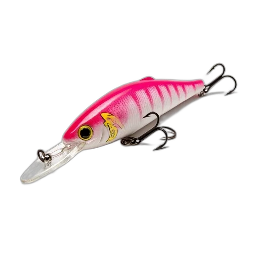 pink, white, striped, fish-shaped transparent PNG cut-out