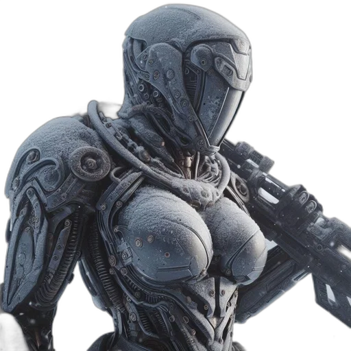 robot, concept art, 3d render, comic book art transparent PNG cut-out