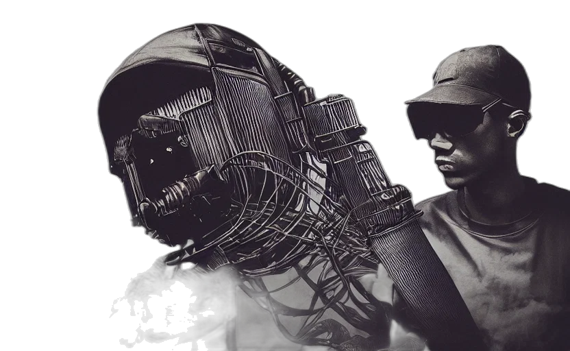 weapon, robot, mask, concept art transparent PNG cut-out