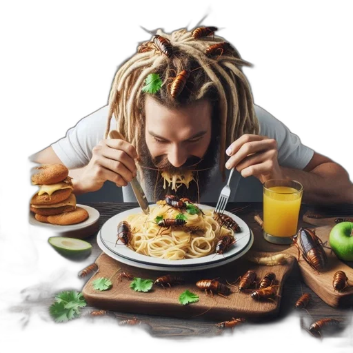 food, hair, cyberpunk, concept art transparent PNG cut-out