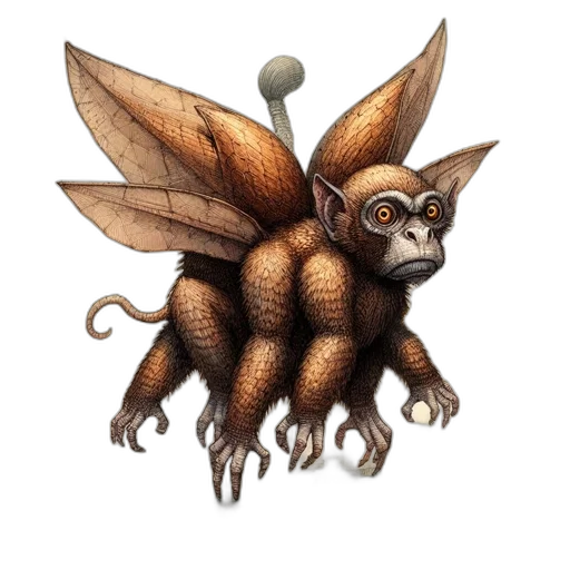 creature, dragon, animal, staff transparent PNG cut-out
