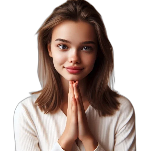 face, jewelry, jacket, photorealistic transparent PNG cut-out