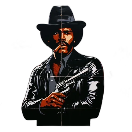 jacket, weapon, staff, hat transparent PNG cut-out