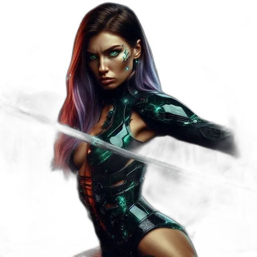 comic book art, fantasy art, cyberpunk, concept art transparent PNG cut-out
