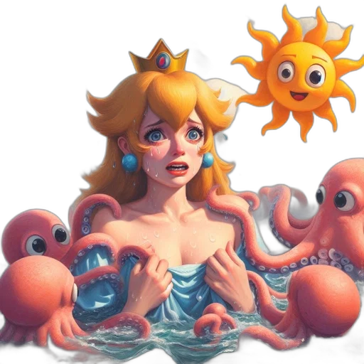 creature, crown, concept art, 3d render transparent PNG cut-out