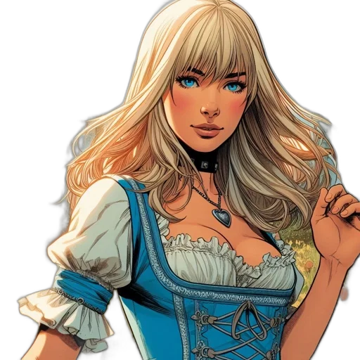 dress, comic book art, fantasy art, concept art transparent PNG cut-out