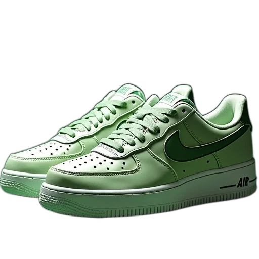 shoes, 3d render, green, bathing transparent PNG cut-out