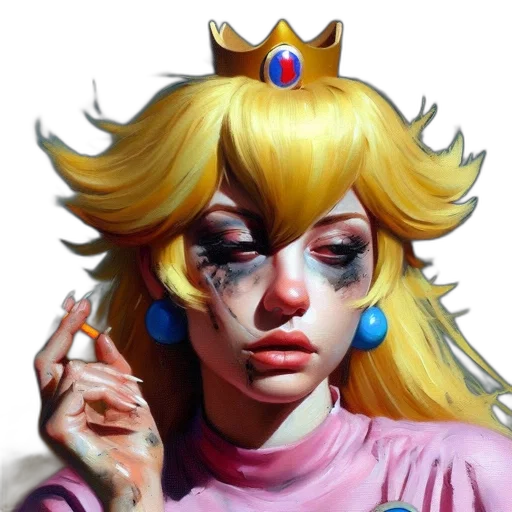 crown, face, concept art, vaporwave transparent PNG cut-out