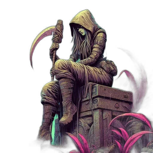 creature, staff, mask, concept art transparent PNG cut-out