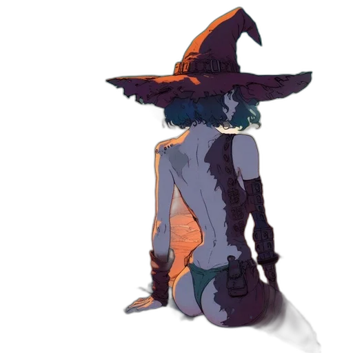 hat, staff, mask, dress transparent PNG cut-out