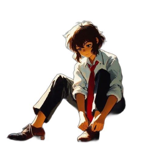 jacket, staff, robot, weapon transparent PNG cut-out
