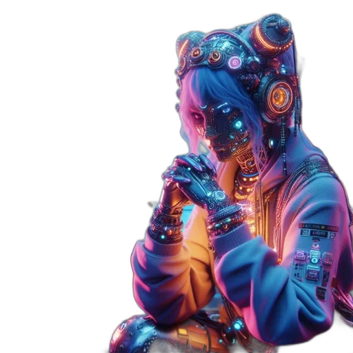 robot, jacket, mask, jewelry transparent PNG cut-out