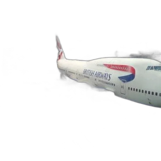 3d render, british, airways, airplane transparent PNG cut-out