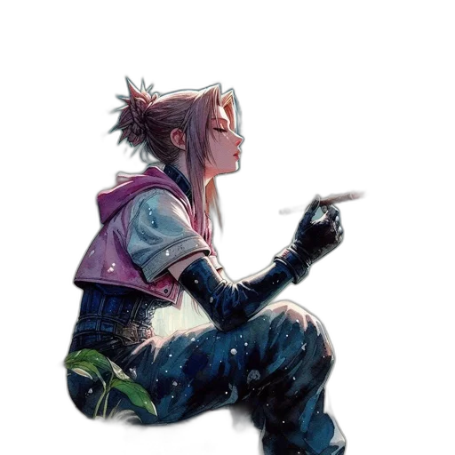 jacket, staff, dragon, weapon transparent PNG cut-out
