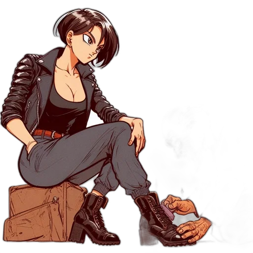 jacket, shoes, concept art, comic book art transparent PNG cut-out