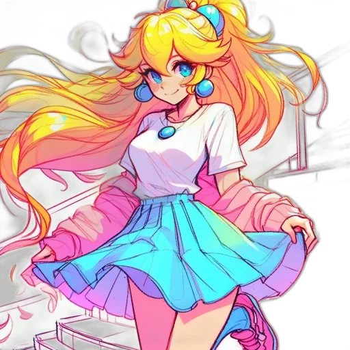 dress, staff, anime, pixel art transparent PNG cut-out