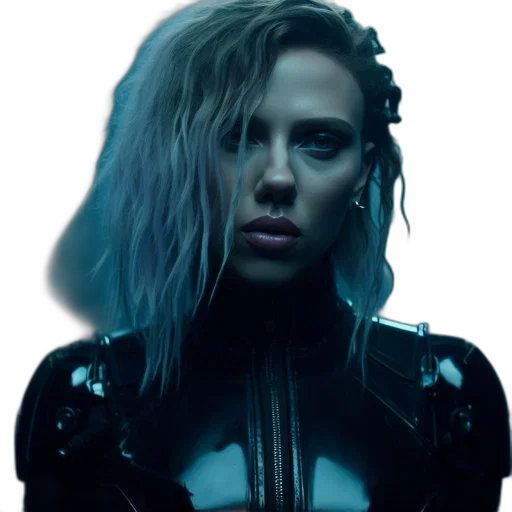 hair, jacket, face, cyberpunk transparent PNG cut-out