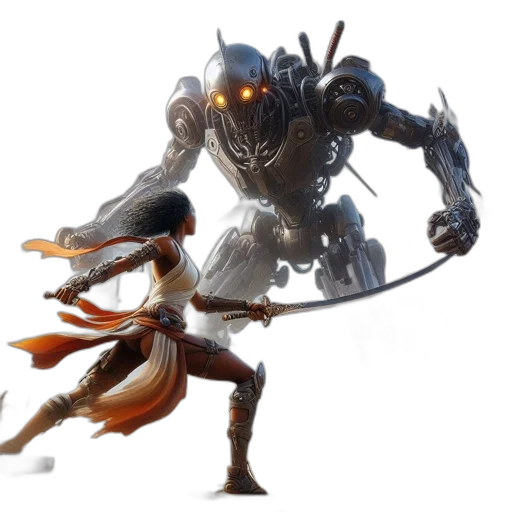 robot, sword, weapon, dragon transparent PNG cut-out