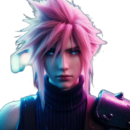 face, dragon, hair, cyberpunk transparent PNG cut-out