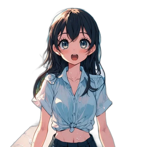 dress, face, staff, umbrella transparent PNG cut-out