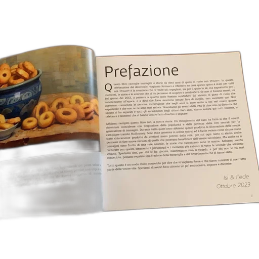 food, photorealistic, book, page transparent PNG cut-out