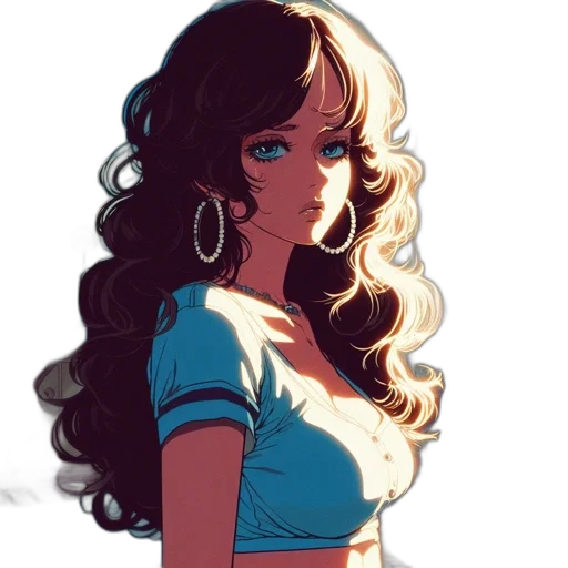 dress, hair, face, concept art transparent PNG cut-out