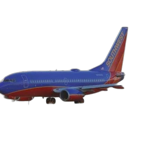 3d render, southwest, airlines, plane transparent PNG cut-out
