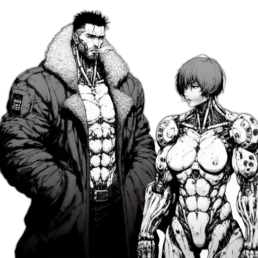 jacket, cyberpunk, comic book art, concept art transparent PNG cut-out