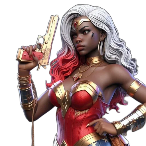 concept art, comic book art, fantasy art, 3d-rendered transparent PNG cut-out
