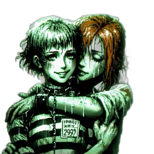 comic book art, cyberpunk, pixel art, concept art transparent PNG cut-out