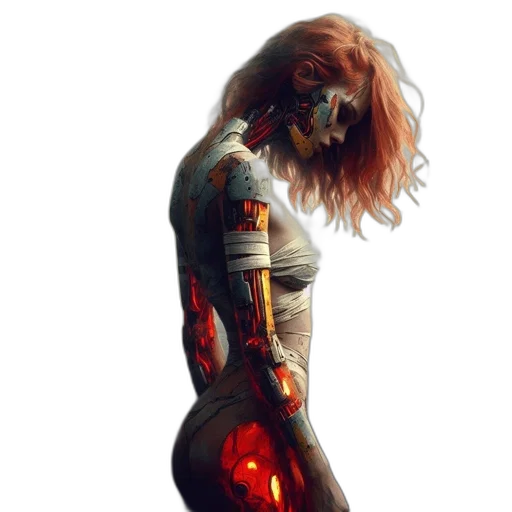 robot, dress, weapon, concept art transparent PNG cut-out