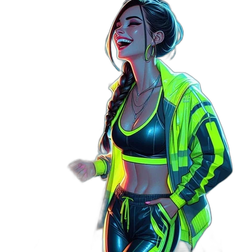 jacket, dress, cyberpunk, concept art transparent PNG cut-out