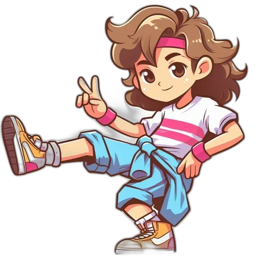 shoes, hair, vaporwave, cartoon transparent PNG cut-out