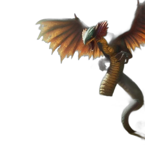 dragon, creature, staff, animal transparent PNG cut-out